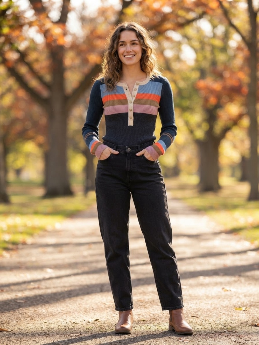 Mikki Organic Cotton & Cashmere Henley Sweater Faherty